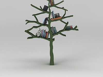 现代树造型书架