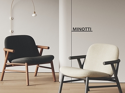 现代休闲椅 Minotti 现代休闲椅 中古风椅子 单椅 躺椅