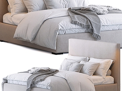 现代其他床 梅里迪亚尼 巴多杜 床 亚麻 格子