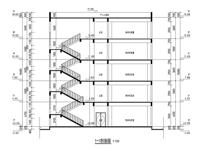 现代图书馆建筑 图书馆建筑剖面图 施工图