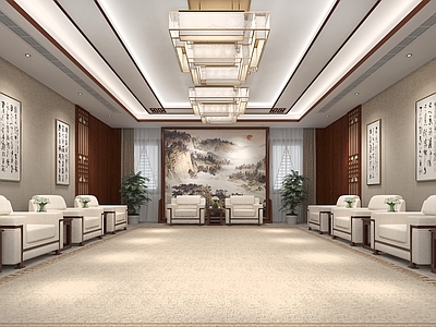 新中式中式接待室 贵宾室 接待室