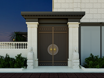 新中式其他家装 庭院 大门 阳光房 水景 亭子