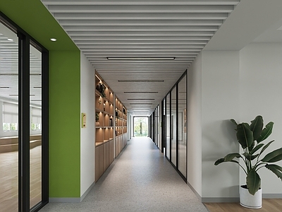 现代其他办公空间 办公室走廊