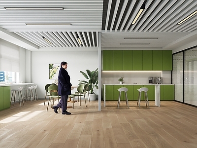 现代茶水间 办公室水吧台