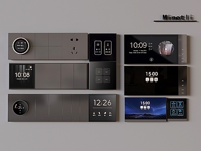 开关 智能可视开关面板 多功能开关插座 旋钮开关联排插座