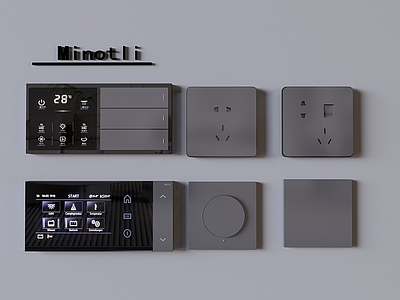 开关 智能可视开关面板 多功能开关插座 旋钮开关插座面板