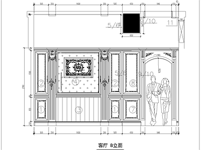 法式客厅 客厅立面图 法式客厅 施工图