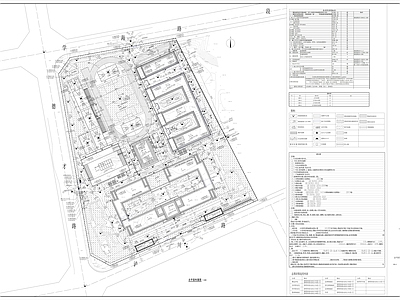 新中式学校建筑 高中 总图 施工图
