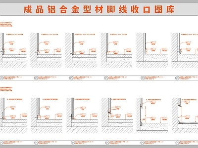 地面综合节点 型材收口 踢脚线 施工图