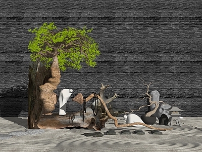 现代新中式其他景观小品 庭院设计 禅意组景 中式小品