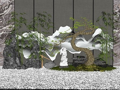 现代新中式其他景观小品 庭院设计 禅意组景 中式小品