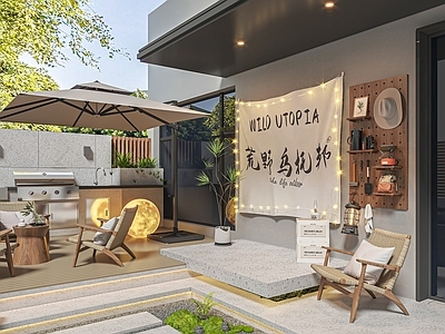 现代轻奢阳台 休闲阳台 庭院 别墅阳台 露营 露台