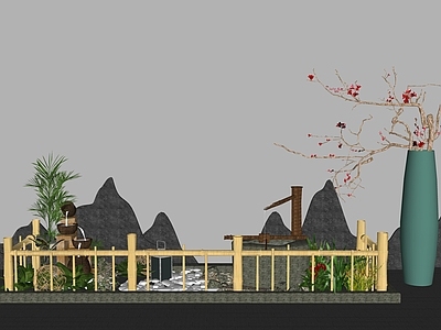 现代新中式其他景观小品 庭院设计 园艺小品 中式组景