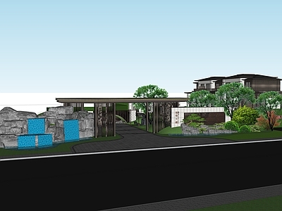 现代售楼处建筑 售楼处 联排住宅