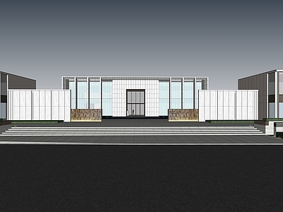 现代售楼处建筑 售楼处 沿街商业