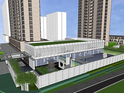 现代售楼处建筑 售楼处 高层住宅 联排住宅