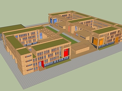 现代初中 现代中学部 红砖建筑