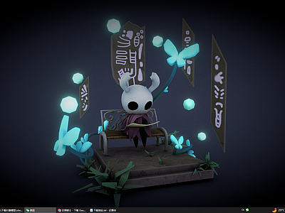 虚拟人物 空洞骑士 恶魔精灵 发光蝴蝶 小恶魔读书 科幻恶魔