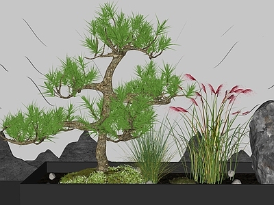 现代新中式其他景观小品 庭院设计 园艺小品 中式组景