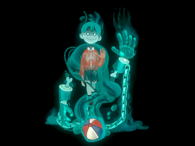 虚拟人物 幽灵男孩 动漫鬼魂 动漫鬼 死灵 二次元小男孩