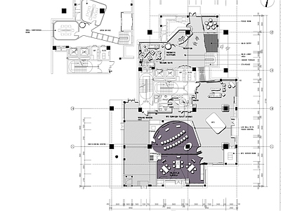 现代整体办公空间 五层科技公司 办公室 施工图