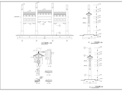 其他古建筑 牌坊 施工图