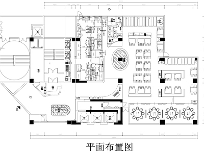 新中式中餐厅 主题餐厅平面图 餐饮空间平面图 餐厅设计平面图 施工图