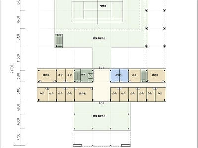 现代极简办公楼建筑 办公楼平面图 施工图