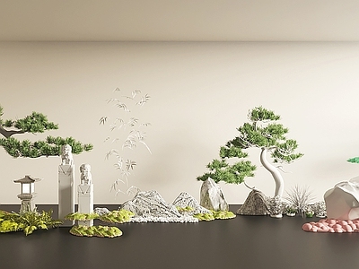 现代新中式其他景观小品 现代景观造景 景观小品 植物造景 室内景观 植物装置