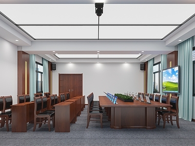 新中式会议室 政府会议室