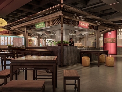 新中式现代中餐厅 烟火气中餐厅明档 牌匾