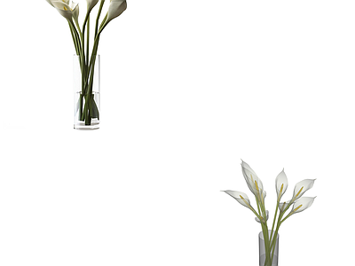 意式新中式花瓶 玻璃花瓶 青花瓷花瓶 陶瓷花瓶 插花 马蹄莲