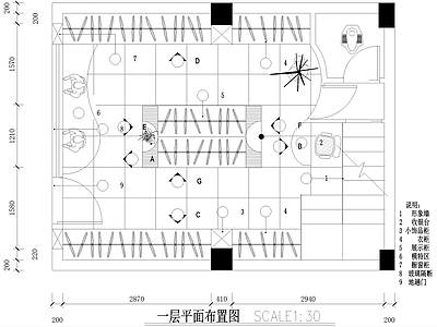 服装店 服饰店 专卖店 橱窗 阁楼 衣柜展示柜 施工图