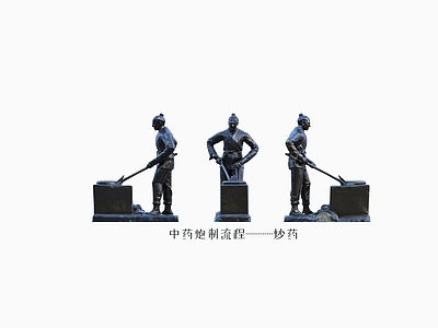 虚拟人物 中药 铜人 雕像 炮制 铜像