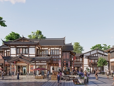 中式新中式餐饮建筑 中式餐饮建筑 中式商业建筑
