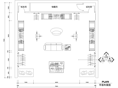 服装店 服饰店 专卖店 橱窗 施工图