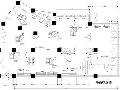 服装店 平面布置图 橱窗 施工图