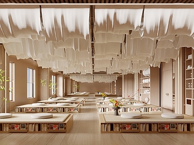 现代瑜伽室 冥想室 冥想教室 帷幔吊顶 纱幔吊顶 瑜伽器材