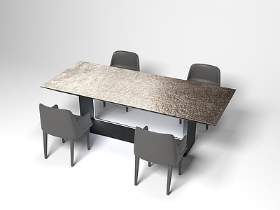 简约极简餐桌 岩板餐桌 方形餐桌 长餐桌