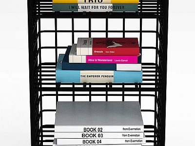 现代简约黑色铁艺书架