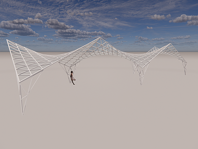现代张拉膜 玻璃张拉膜 异形张拉膜 游客集散中心 异形长廊