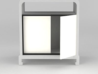 现代灰色实木边柜