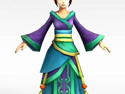 现代Q版小鱼儿与花无缺游戏人物女人