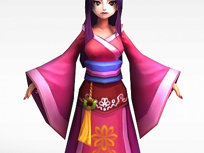 现代Q版小鱼儿与花无缺游戏人物女人