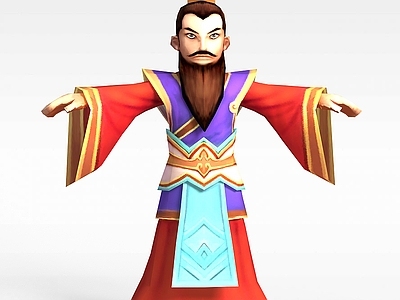 现代Q版小鱼儿与花无缺游戏人物男人官员