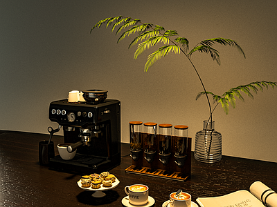 餐具 杯子 盘子 咖啡杯 咖啡机