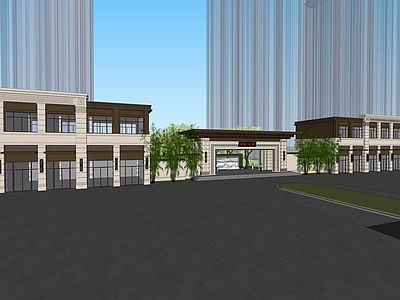 现代其他商业建筑 住宅大门 沿街商业