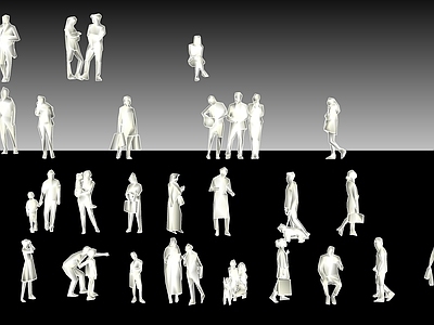多人 3D人物简约人物