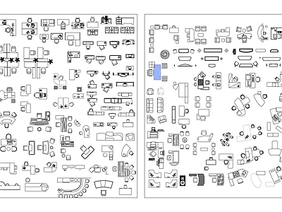 办公家具图库 办公室家具布局图 办公室家具设计图 办公空间规划图 家具摆放平面图 办公环境布置图 施工图