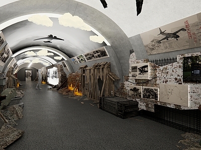 现代其他文化空间 抗战展陈 防空洞 休闲空间